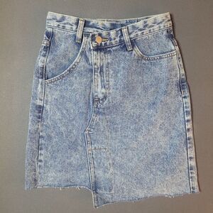 OAK + FORT Light Blue Asymetric  Denim Skirt